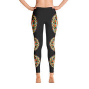 Red Nasturtium Mandala Leggings - 57 Peaks